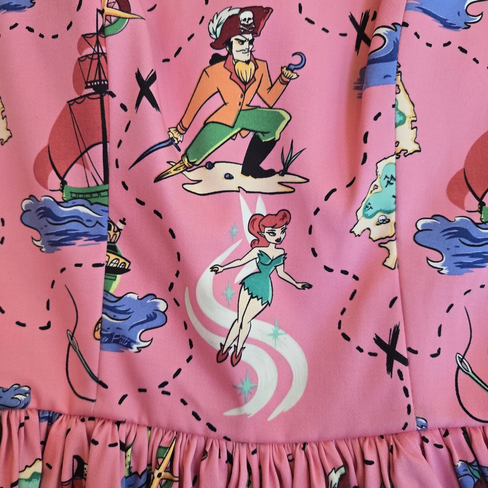 🪝Off The Hook - "Neverland" Jenny Dress Micheline Pitt Art Pinup Couture L - Picture 11 of 16